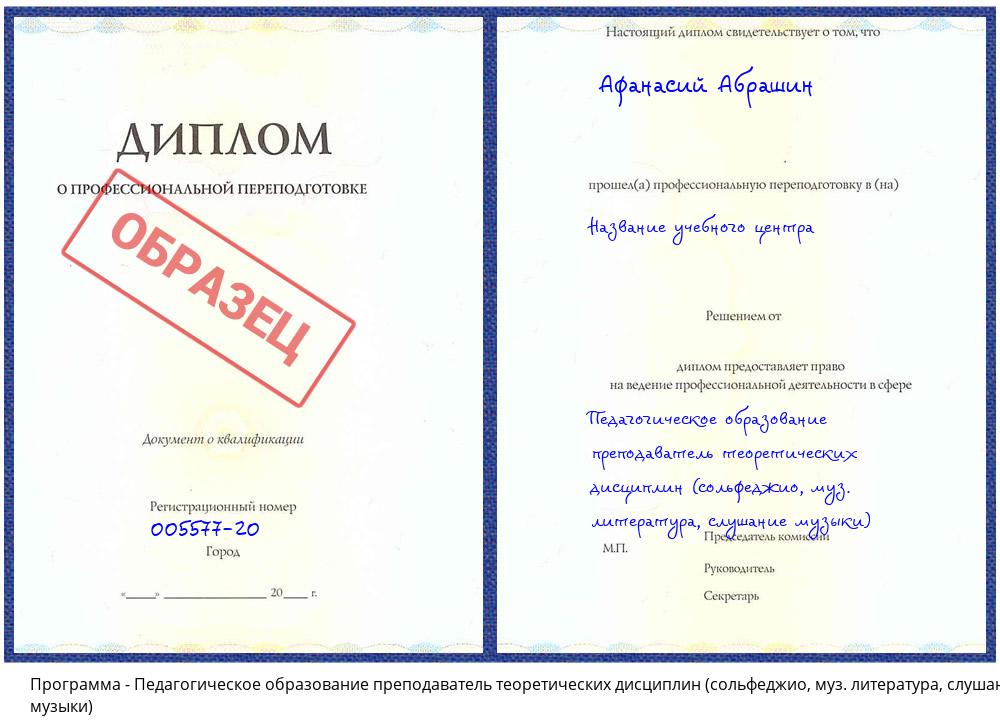 Педагогическое образование преподаватель теоретических дисциплин (сольфеджио, муз. литература, слушание музыки) Минеральные Воды