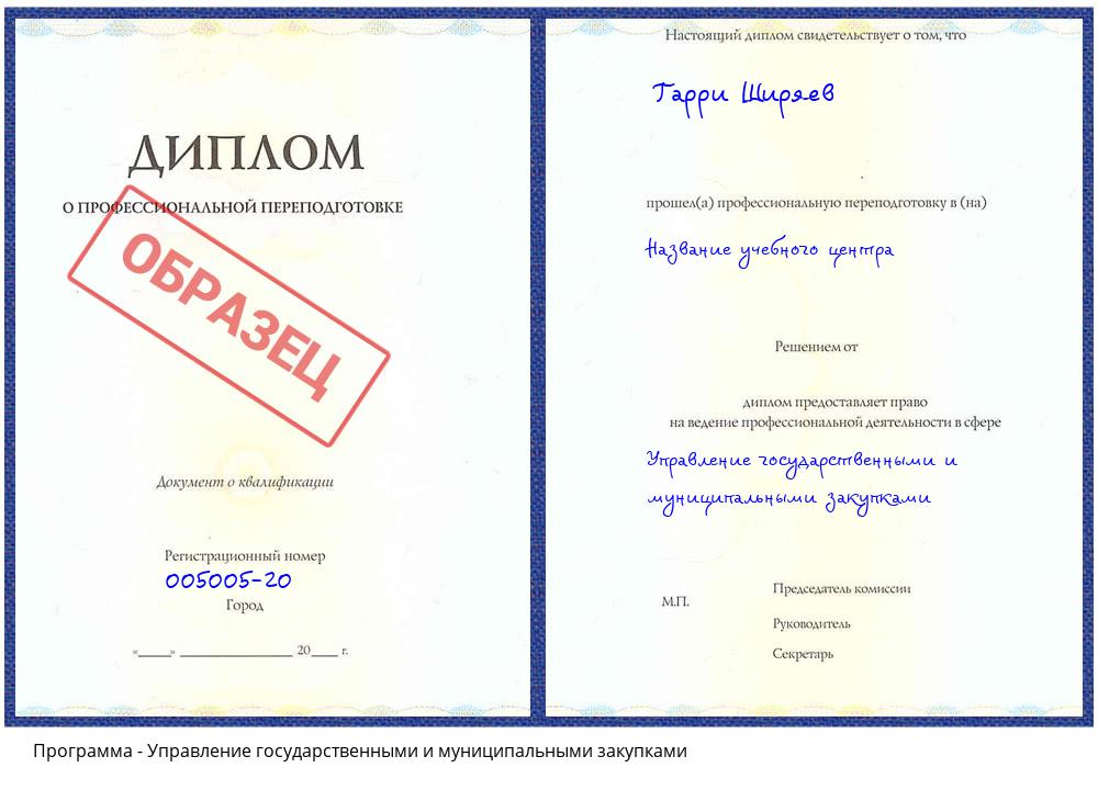 Управление государственными и муниципальными закупками Минеральные Воды